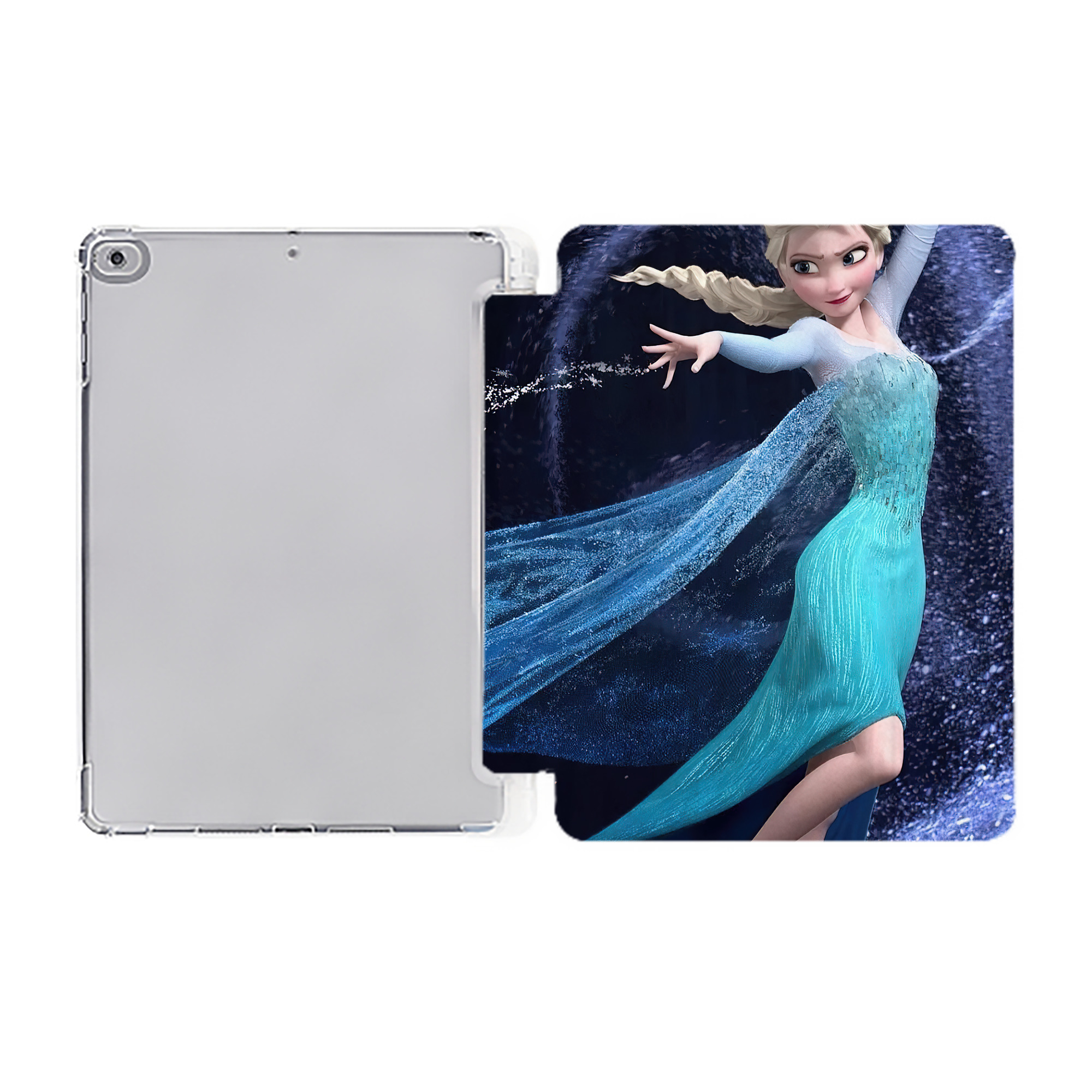 （画像用） アナと雪の女王 アンナ エルサ Frozen Anna Elsa IPad ケース ペン収納付き 三つ折りスタンド PUレザー×シリコン 対応機種9.5/10.5/10.9インチ